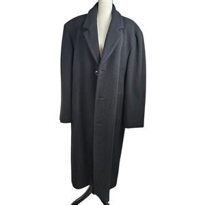 Virany 100% Wool Sz 42 Large Black Mens Overcoat